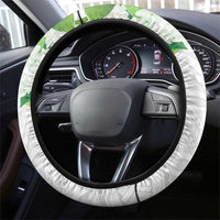 Philippines Eagle and Sampaguita Flowers Steering Wheel Cover Polynesian Pattern