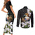 Philippines Eagle with Coat Of Arm Couples Matching Short Sleeve Bodycon Dress and Long Sleeve Button Shirt Simple Sampaguita Jasmine