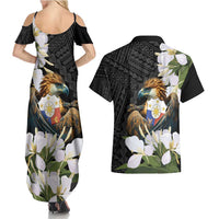 Philippines Eagle with Coat Of Arm Couples Matching Summer Maxi Dress and Hawaiian Shirt Simple Sampaguita Jasmine