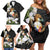 Philippines Eagle with Coat Of Arm Family Matching Off Shoulder Short Dress and Hawaiian Shirt Simple Sampaguita Jasmine