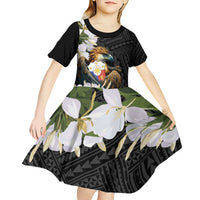 Philippines Eagle with Coat Of Arm Kid Short Sleeve Dress Simple Sampaguita Jasmine
