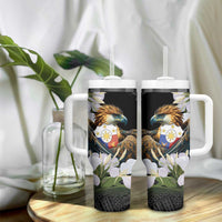 Philippines Eagle with Coat Of Arm Tumbler With Handle Simple Sampaguita Jasmine LT9