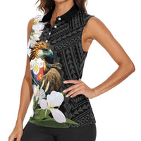 Philippines Eagle with Coat Of Arm Women Sleeveless Polo Shirt Simple Sampaguita Jasmine