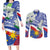 Philippines Flag Couples Matching Long Sleeve Bodycon Dress and Long Sleeve Button Shirt Sampaguita Jasmine with Polynesian Tribal