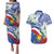 Philippines Flag Couples Matching Puletasi and Hawaiian Shirt Sampaguita Jasmine with Polynesian Tribal