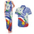 Philippines Flag Couples Matching Tank Maxi Dress and Hawaiian Shirt Sampaguita Jasmine with Polynesian Tribal