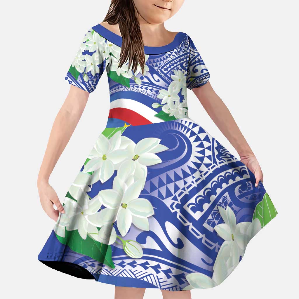 Philippines Flag Family Matching Long Sleeve Bodycon Dress and Hawaiian Shirt Sampaguita Jasmine with Polynesian Tribal