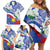 Philippines Flag Family Matching Off Shoulder Short Dress and Hawaiian Shirt Sampaguita Jasmine with Polynesian Tribal