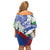 Philippines Flag Family Matching Off Shoulder Short Dress and Hawaiian Shirt Sampaguita Jasmine with Polynesian Tribal