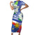 Philippines Flag Family Matching Short Sleeve Bodycon Dress and Hawaiian Shirt Sampaguita Jasmine with Polynesian Tribal