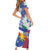 Philippines Flag Family Matching Short Sleeve Bodycon Dress and Hawaiian Shirt Sampaguita Jasmine with Polynesian Tribal