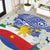 Philippines Flag Round Carpet Sampaguita Jasmine with Polynesian Tribal