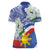 Philippines Flag Women Polo Shirt Sampaguita Jasmine with Polynesian Tribal