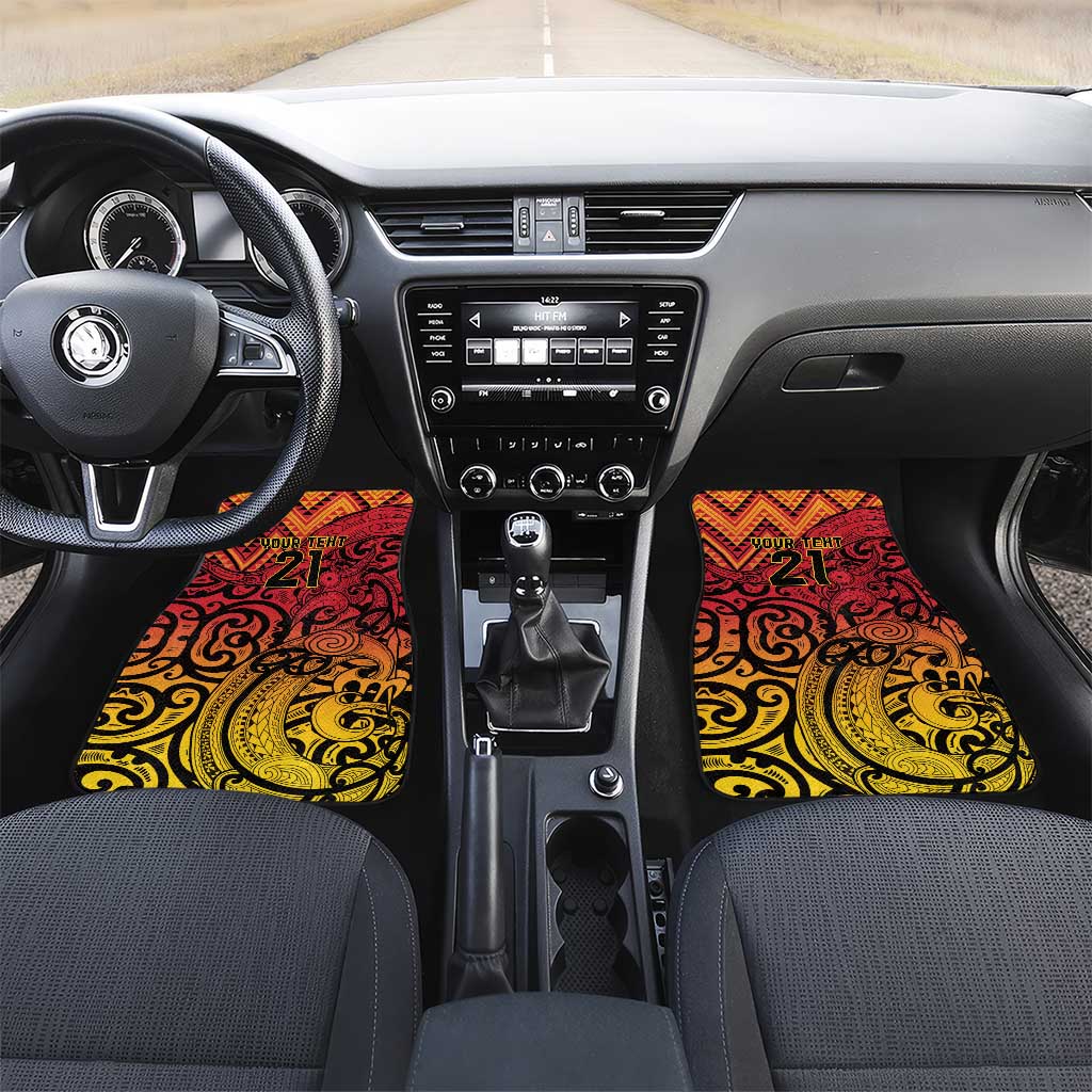 New Zealand Rangatira Custom Car Mats Red and Gold Niho Taniwha Maori Tribal