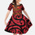New Zealand Rangatira Custom Family Matching Puletasi and Hawaiian Shirt Red and Gold Niho Taniwha Maori Tribal