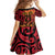 New Zealand Rangatira Custom Family Matching Puletasi and Hawaiian Shirt Red and Gold Niho Taniwha Maori Tribal