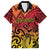 New Zealand Rangatira Custom Family Matching Puletasi and Hawaiian Shirt Red and Gold Niho Taniwha Maori Tribal