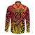 New Zealand Rangatira Custom Family Matching Puletasi and Hawaiian Shirt Red and Gold Niho Taniwha Maori Tribal