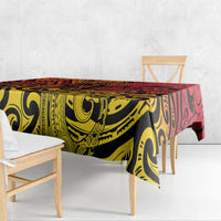 New Zealand Rangatira Custom Tablecloth Red and Gold Niho Taniwha Maori Tribal