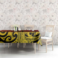 New Zealand Rangatira Custom Tablecloth Red and Gold Niho Taniwha Maori Tribal