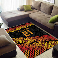 New Zealand Rugby Pacific Custom Area Rug Rangatira Maori Kowhaiwhai Pattern
