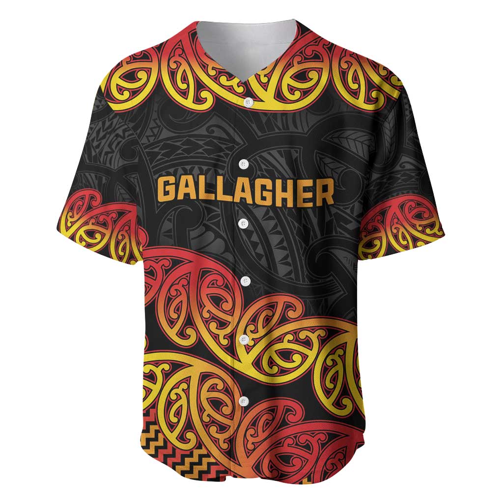 New Zealand Rugby Pacific Custom Baseball Jersey Rangatira Maori Kowhaiwhai Pattern