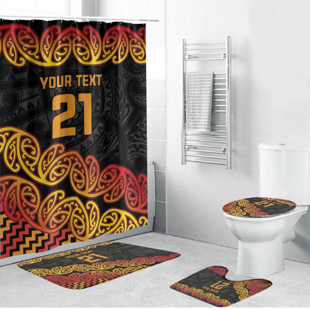 New Zealand Rugby Pacific Custom Bathroom Set Rangatira Maori Kowhaiwhai Pattern - Polynesian Pride