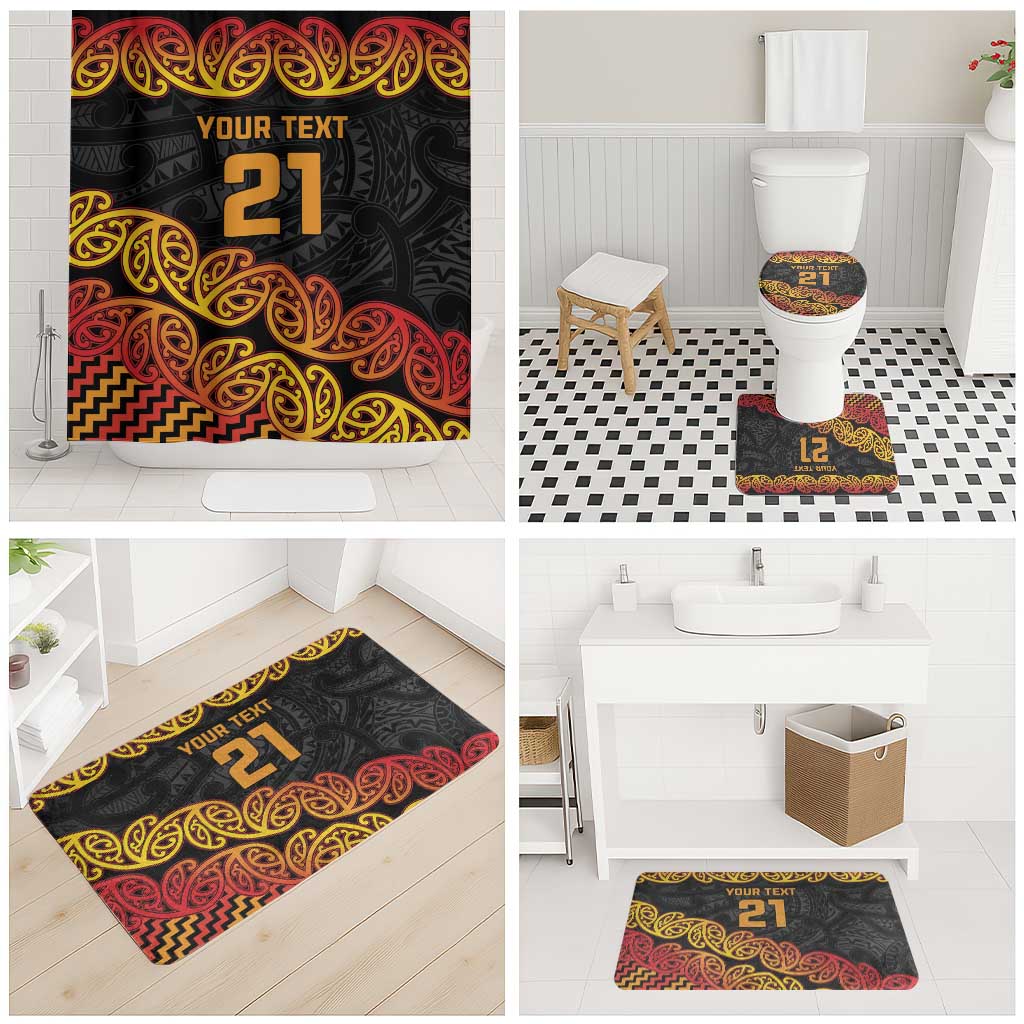 New Zealand Rugby Pacific Custom Bathroom Set Rangatira Maori Kowhaiwhai Pattern - Polynesian Pride