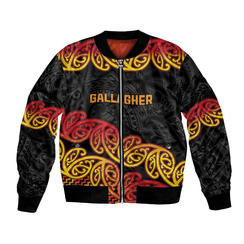 New Zealand Rugby Pacific Custom Bomber Jacket Rangatira Maori Kowhaiwhai Pattern