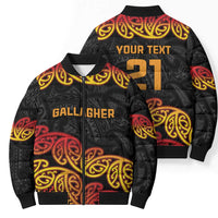 New Zealand Rugby Pacific Custom Bomber Puffer Jacket Rangatira Maori Kowhaiwhai Pattern - Polynesian Pride