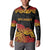 New Zealand Rugby Pacific Custom Button Sweatshirt Rangatira Maori Kowhaiwhai Pattern