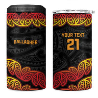 New Zealand Rugby Pacific Custom 4 in 1 Can Cooler Tumbler Rangatira Maori Kowhaiwhai Pattern