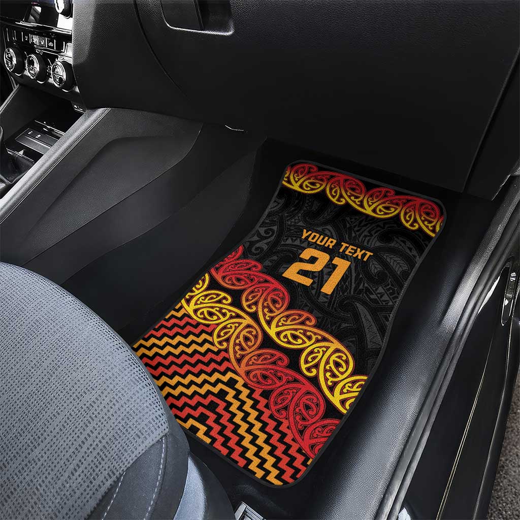 New Zealand Rugby Pacific Custom Car Mats Rangatira Maori Kowhaiwhai Pattern