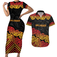 New Zealand Rugby Pacific Custom Couples Matching Short Sleeve Bodycon Dress and Hawaiian Shirt Rangatira Maori Kowhaiwhai Pattern