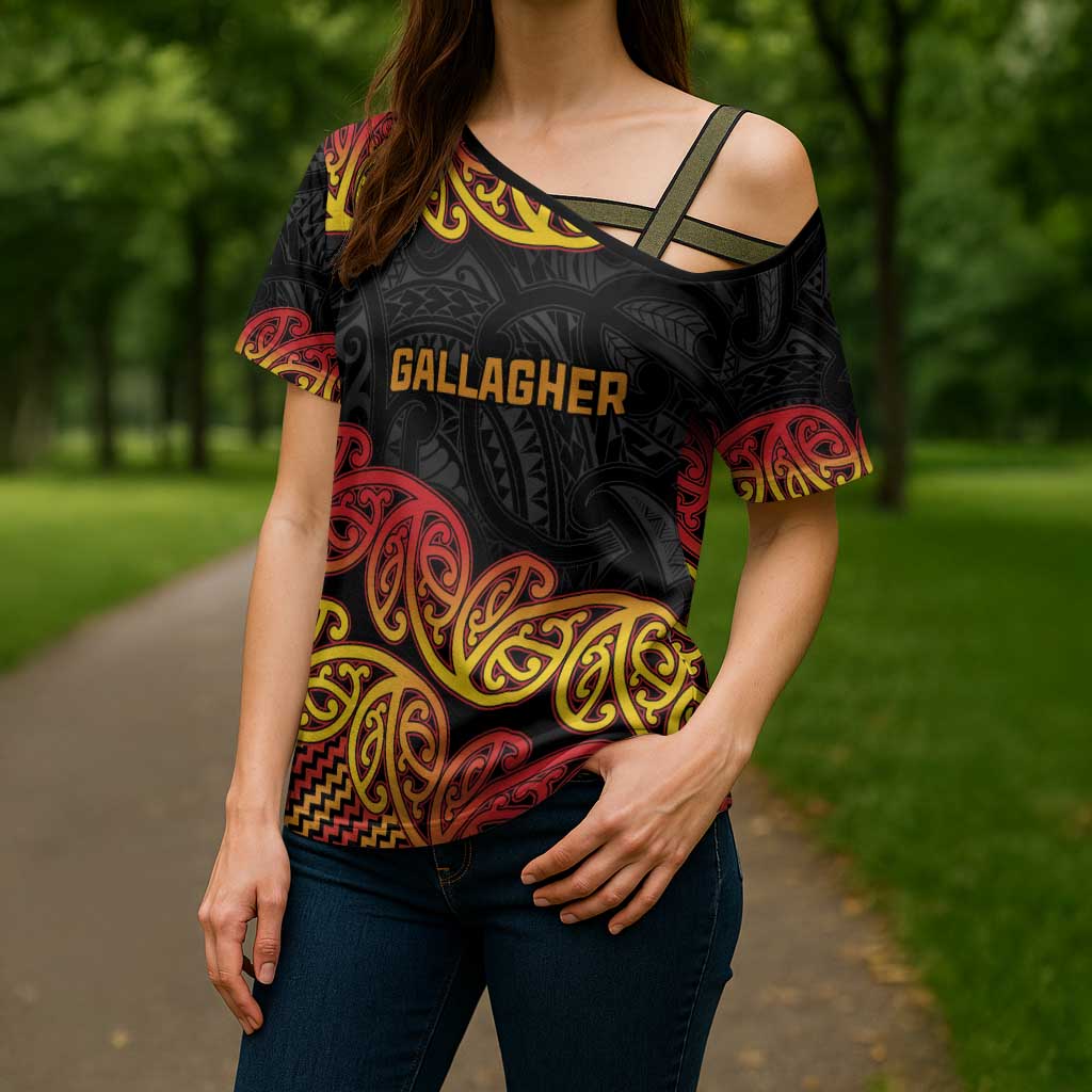 New Zealand Rugby Pacific Custom Cross Shoulder Shirt Rangatira Maori Kowhaiwhai Pattern - Polynesian Pride