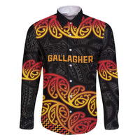 New Zealand Rugby Pacific Custom Family Matching Off The Shoulder Long Sleeve Dress and Hawaiian Shirt Rangatira Maori Kowhaiwhai Pattern