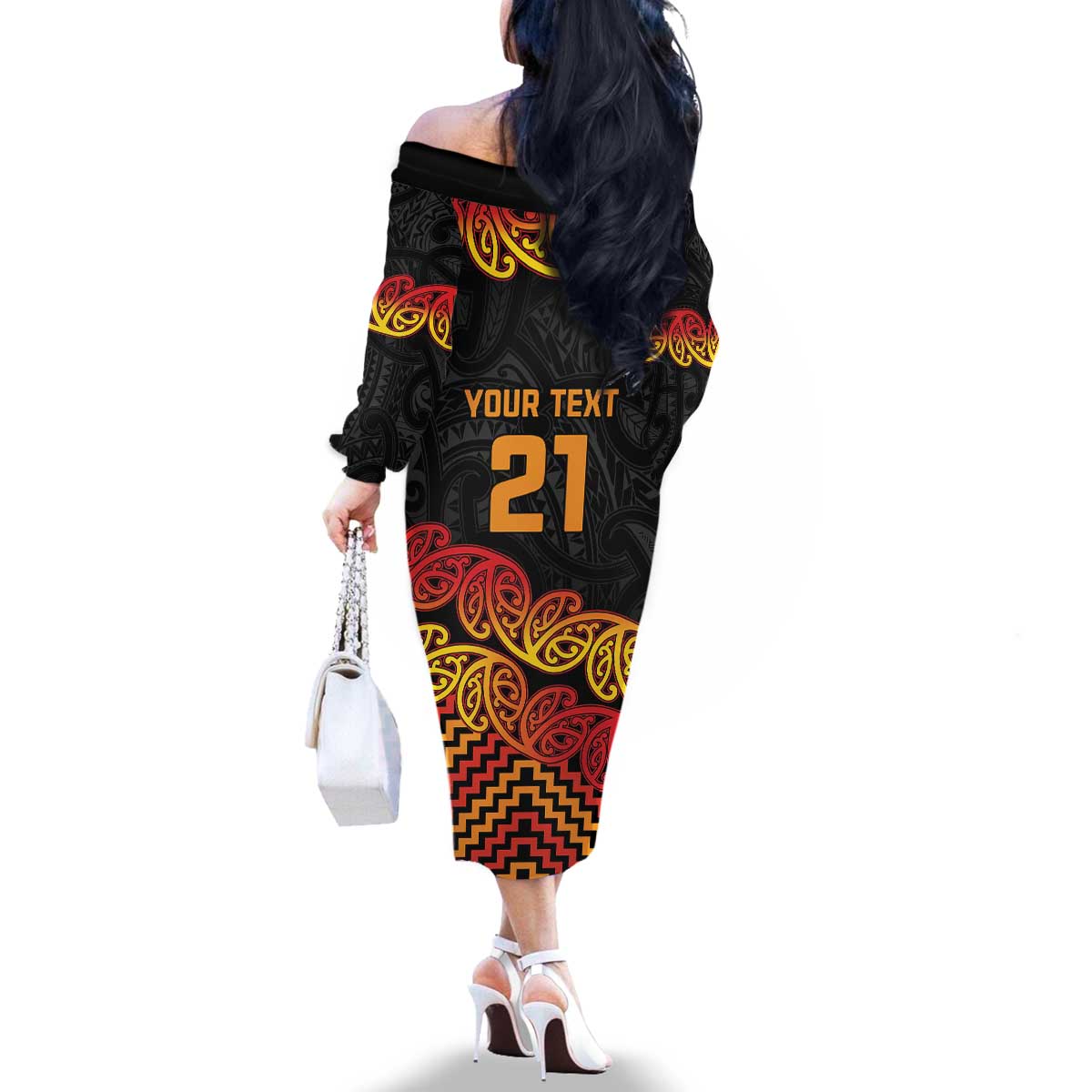 New Zealand Rugby Pacific Custom Family Matching Off The Shoulder Long Sleeve Dress and Hawaiian Shirt Rangatira Maori Kowhaiwhai Pattern