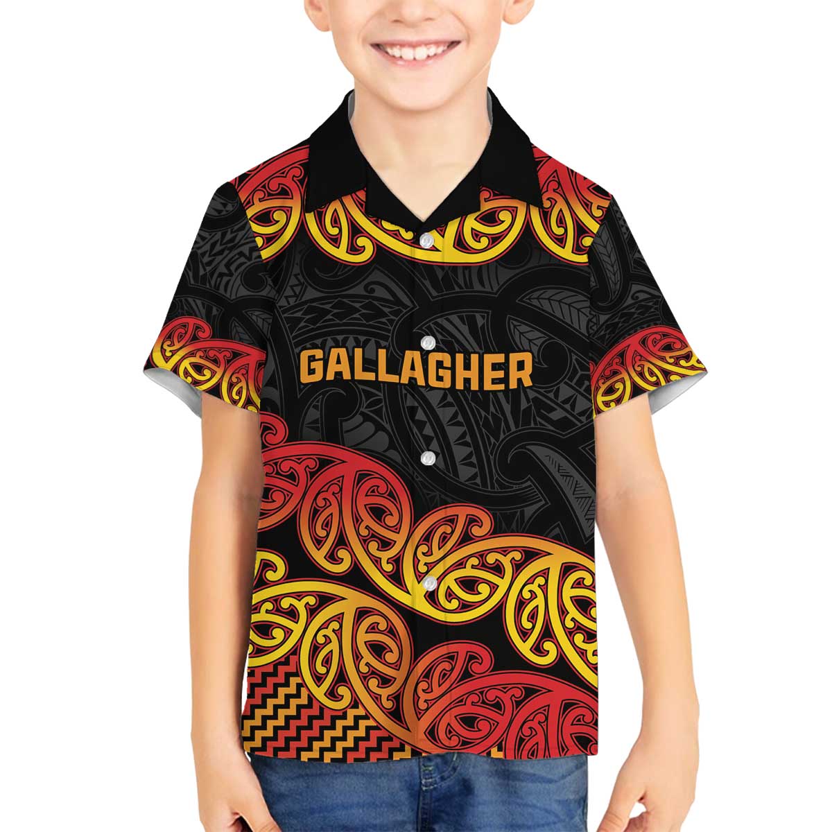 New Zealand Rugby Pacific Custom Family Matching Off The Shoulder Long Sleeve Dress and Hawaiian Shirt Rangatira Maori Kowhaiwhai Pattern