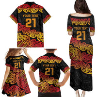 New Zealand Rugby Pacific Custom Family Matching Puletasi and Hawaiian Shirt Rangatira Maori Kowhaiwhai Pattern