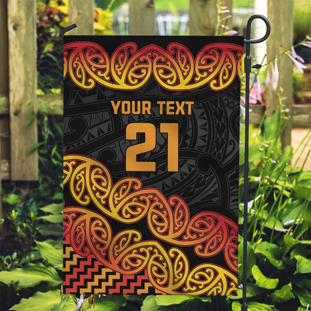 New Zealand Rugby Pacific Custom Garden Flag Rangatira Maori Kowhaiwhai Pattern