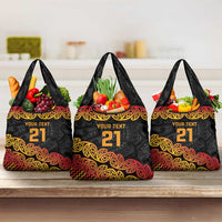 New Zealand Rugby Pacific Custom Grocery Bag Rangatira Maori Kowhaiwhai Pattern