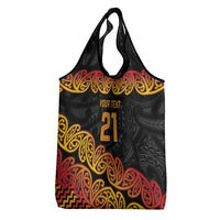 New Zealand Rugby Pacific Custom Grocery Bag Rangatira Maori Kowhaiwhai Pattern
