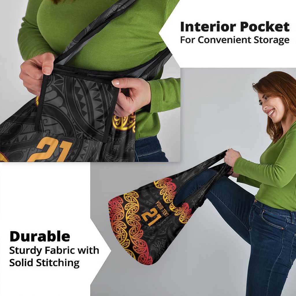 New Zealand Rugby Pacific Custom Grocery Bag Rangatira Maori Kowhaiwhai Pattern