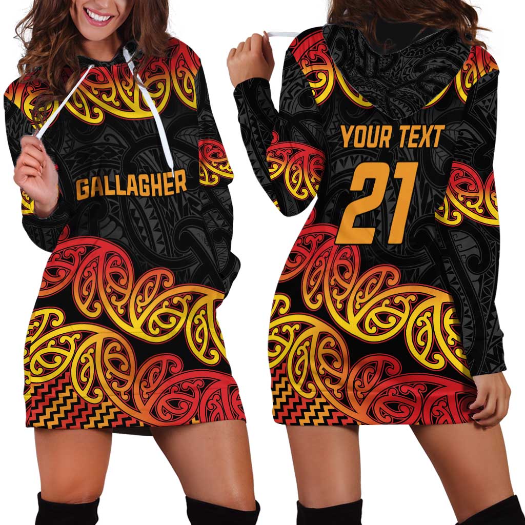 New Zealand Rugby Pacific Custom Hoodie Dress Rangatira Maori Kowhaiwhai Pattern