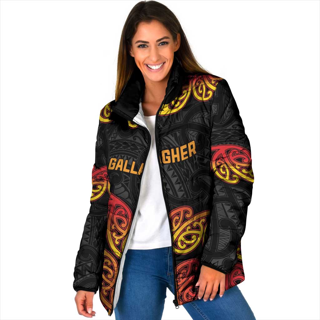 New Zealand Rugby Pacific Custom Padded Jacket Rangatira Maori Kowhaiwhai Pattern - Polynesian Pride