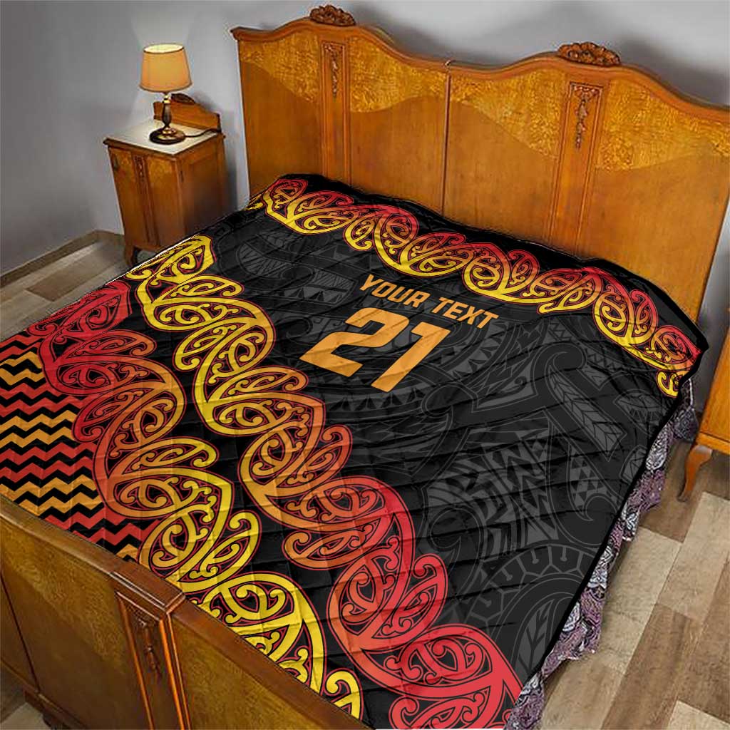 New Zealand Rugby Pacific Custom Quilt Rangatira Maori Kowhaiwhai Pattern