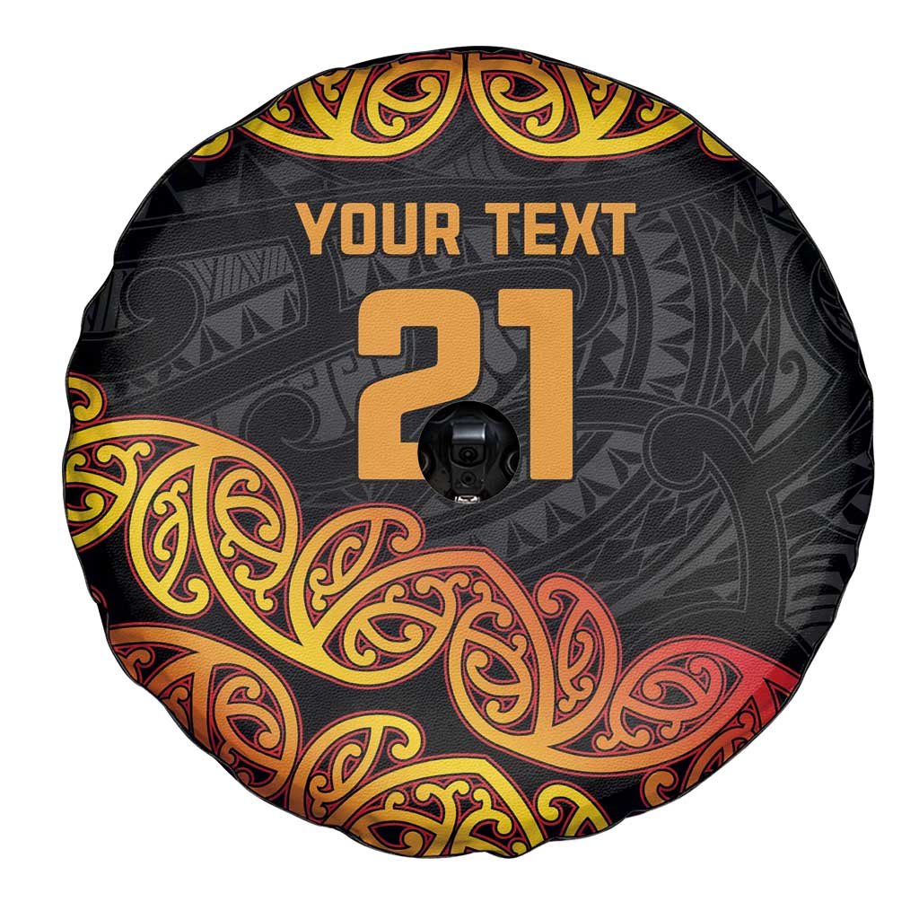 New Zealand Rugby Pacific Custom Spare Tire Cover Rangatira Maori Kowhaiwhai Pattern