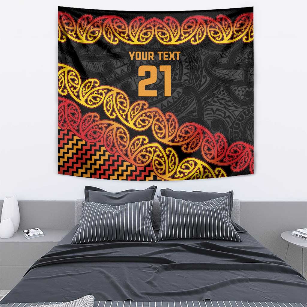 New Zealand Rugby Pacific Custom Tapestry Rangatira Maori Kowhaiwhai Pattern