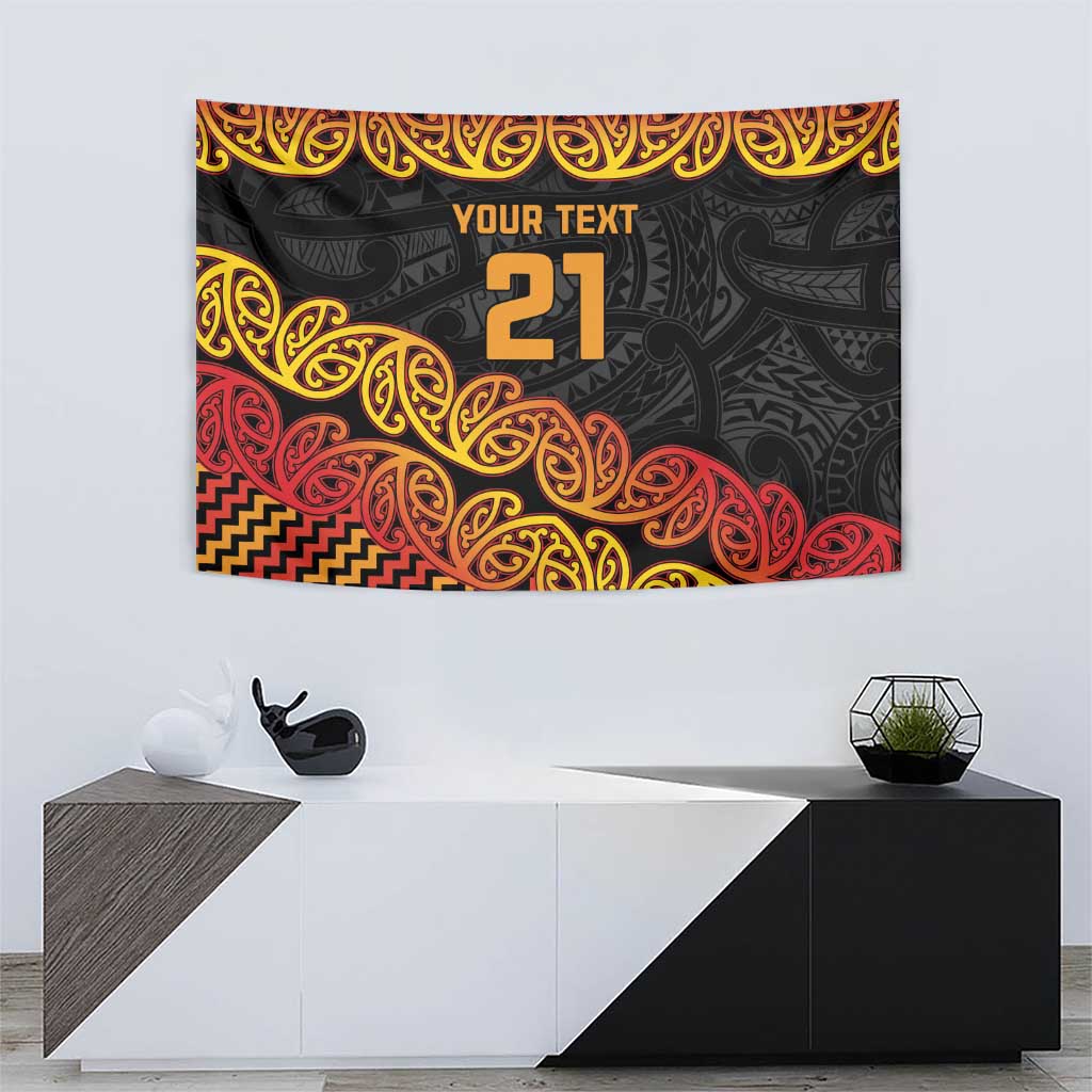 New Zealand Rugby Pacific Custom Tapestry Rangatira Maori Kowhaiwhai Pattern