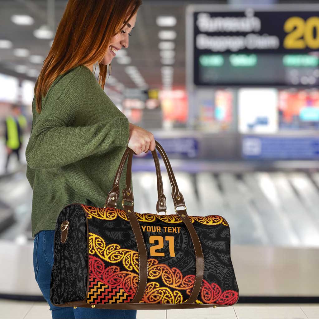 New Zealand Rugby Pacific Custom Travel Bag Rangatira Maori Kowhaiwhai Pattern - Polynesian Pride